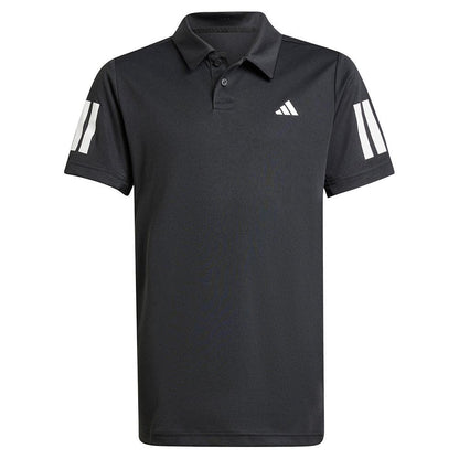 Boys' Club 3 Stripe Tennis Polo Black