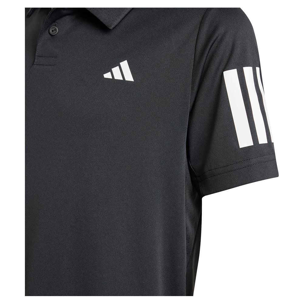 Boys' Club 3 Stripe Tennis Polo Black