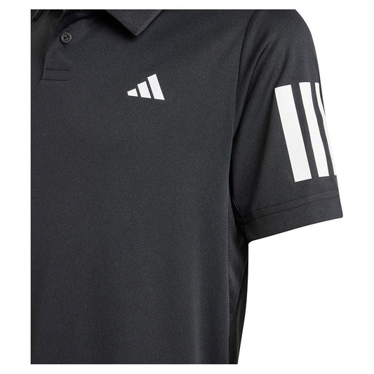 Boys' Club 3 Stripe Tennis Polo Black
