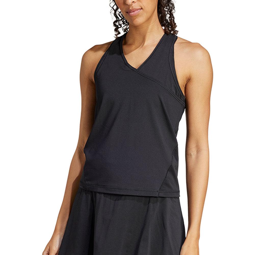 Women's Club V-Neck Tennis Tank Black