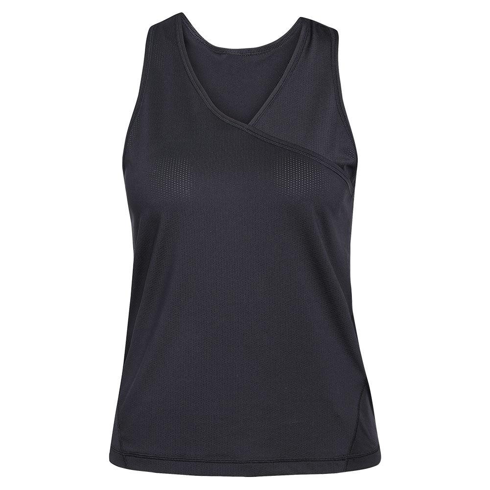 Women's Club V-Neck Tennis Tank Black