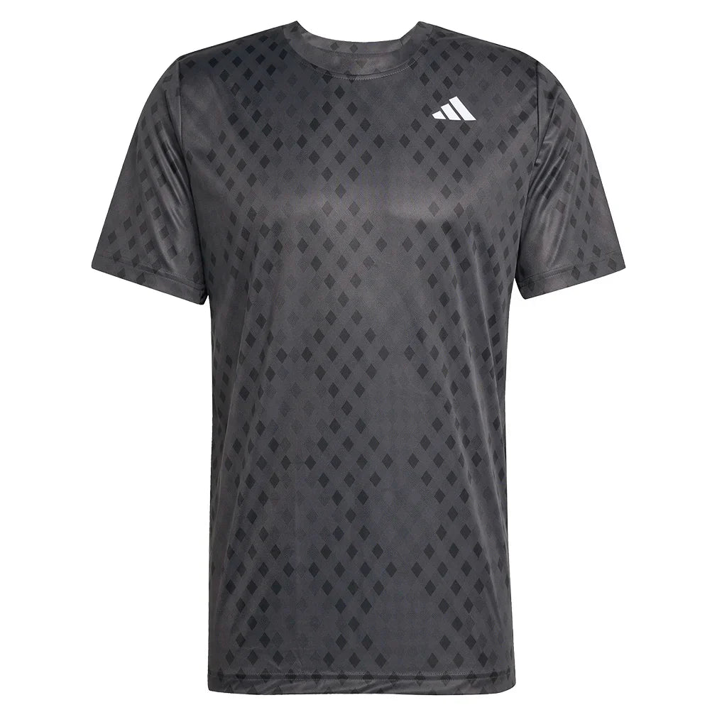 Men's Club Graphic Tennis Top Carbon and Black