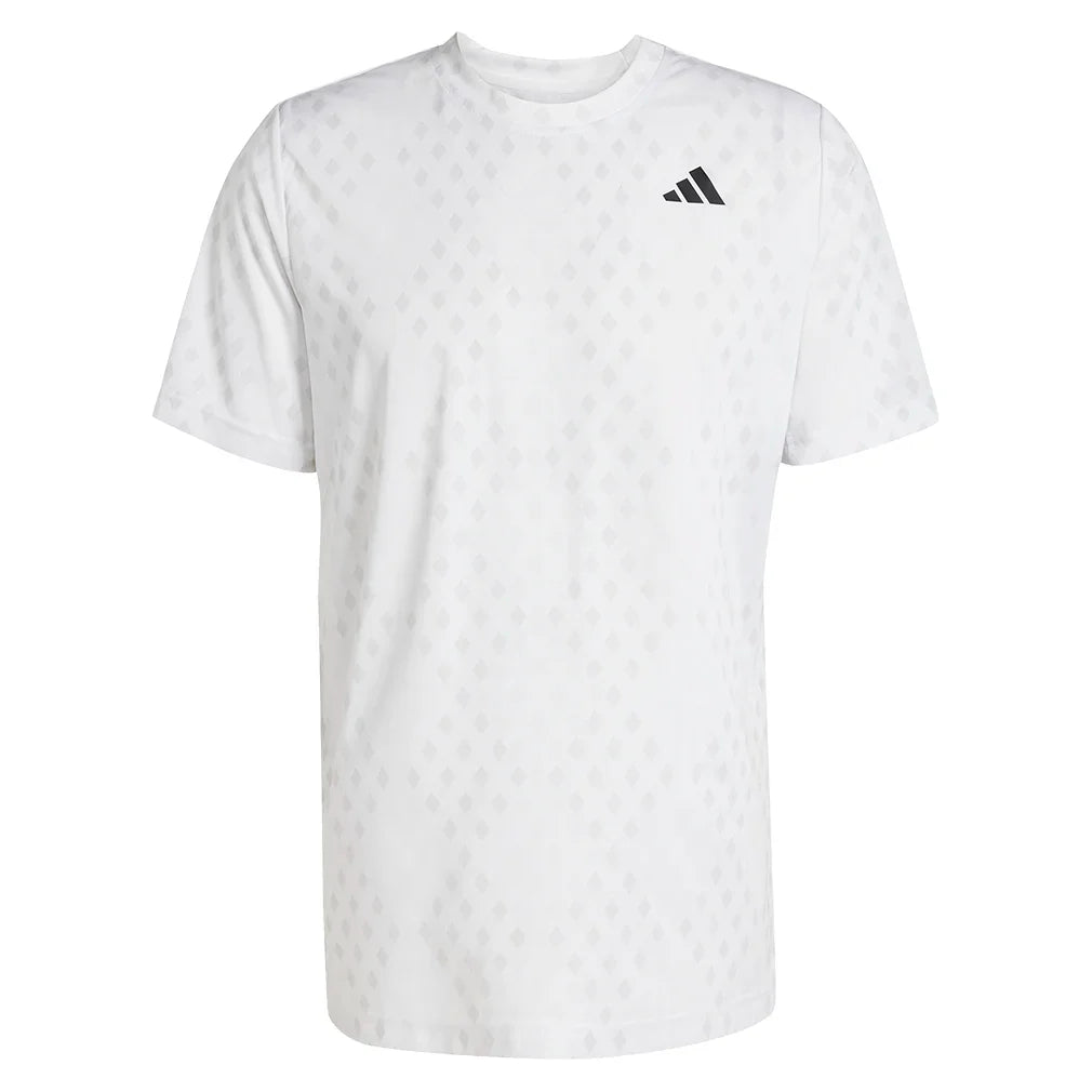 Men's Club Graphic Tennis Top White and Dash Grey