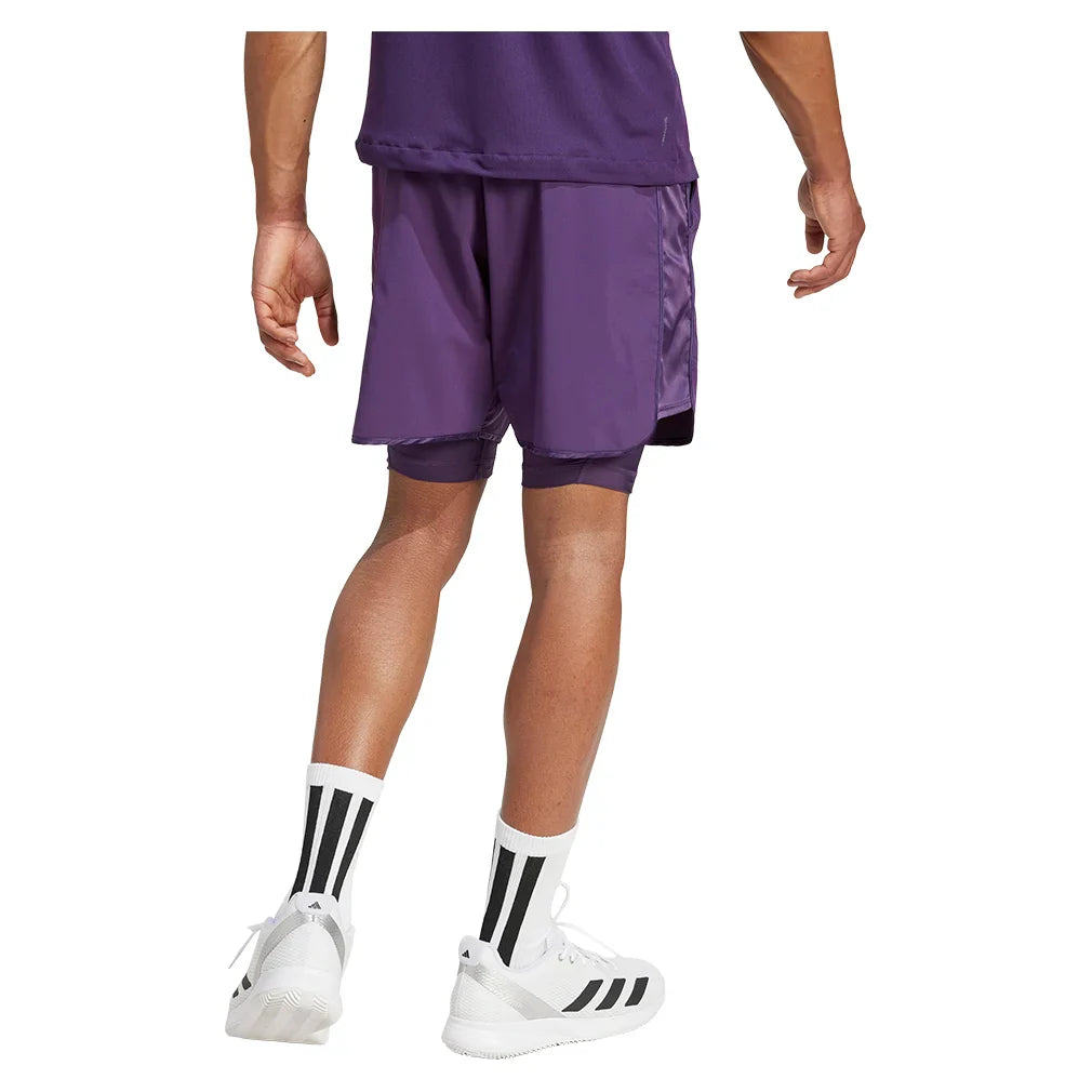 Men's 7 Inch Tennis Shorts and Tight Set Aurora Plum