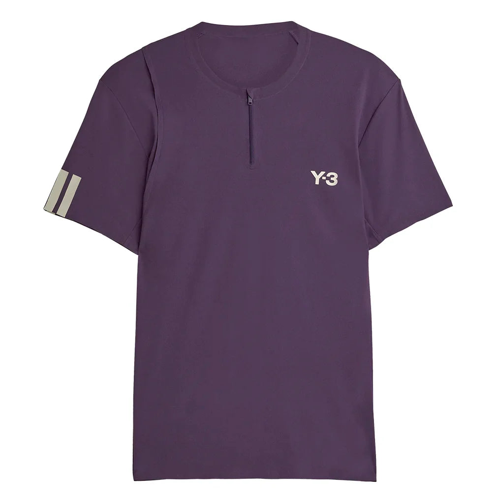 Men's Y-3 Zip Tennis Top Aurora Plum