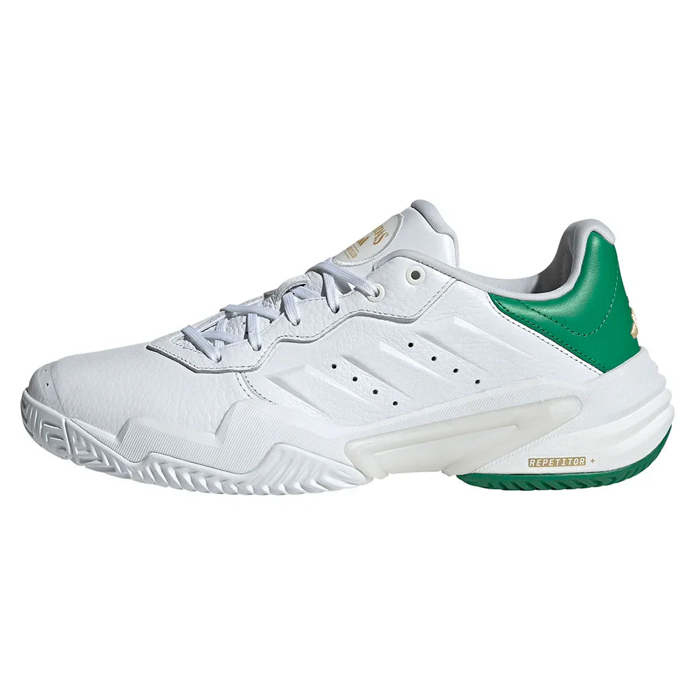 Men's Barricade 13 Leather Tennis Shoes Gold Metallic and Footwear White