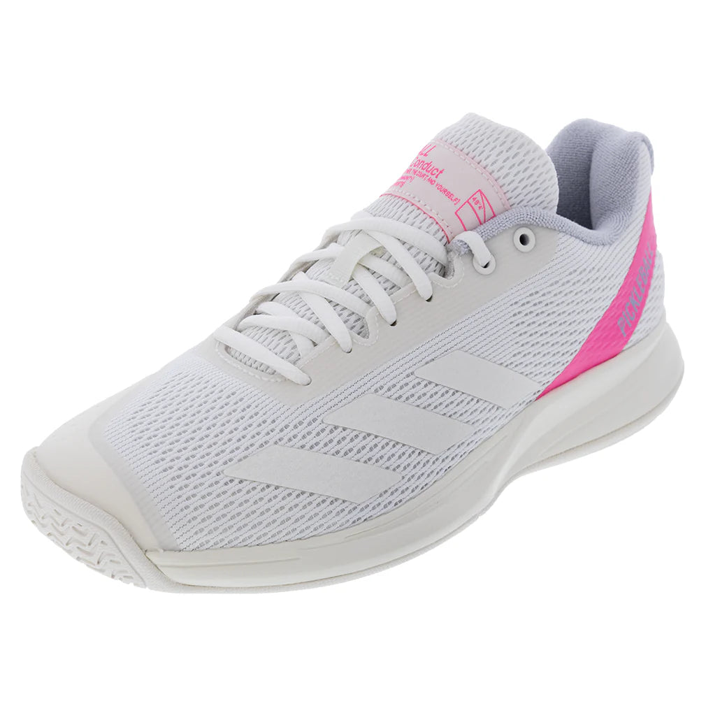 Women's Courtflash Pickleball Shoes White and Lucid Pink