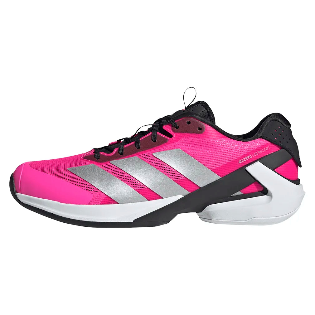 Men's adizero Ubersonic 5 Tennis Shoes Lucid Pink and Silver Metallic
