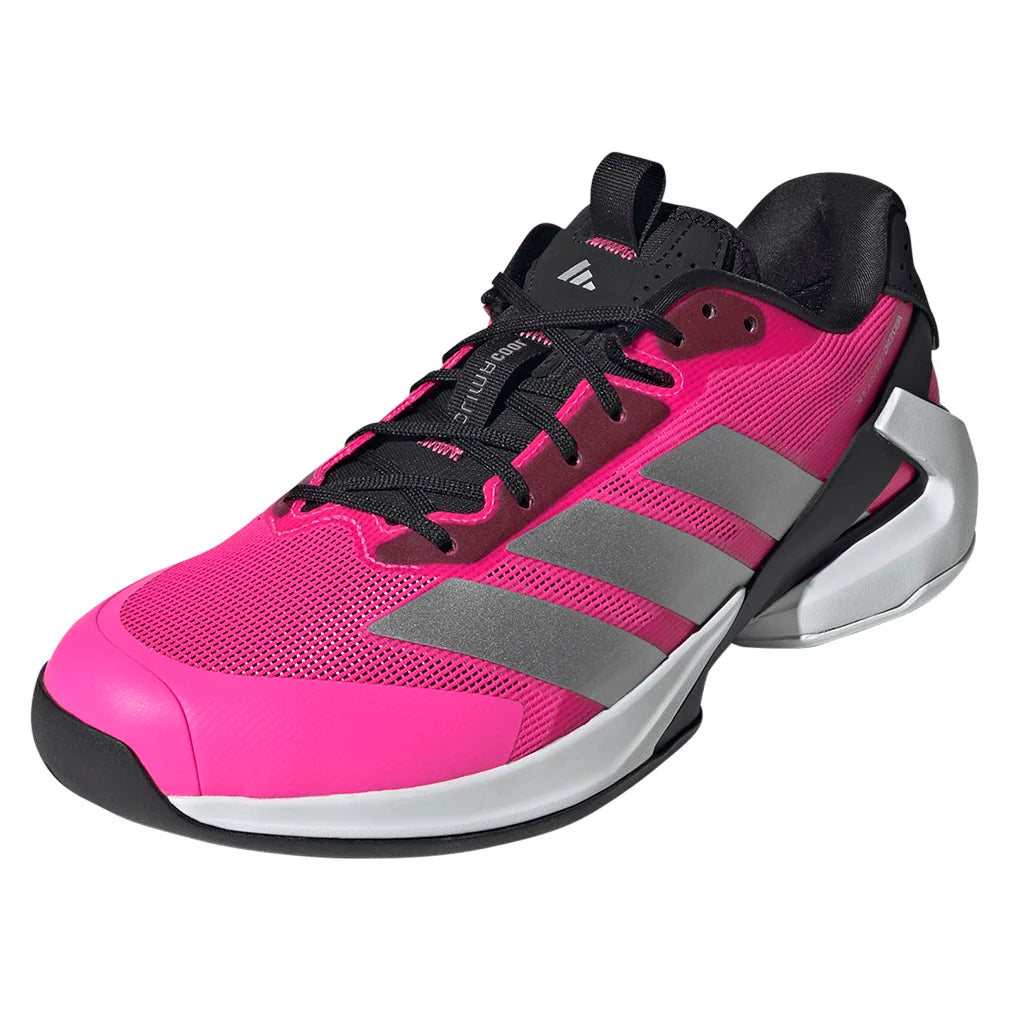 Men's adizero Ubersonic 5 Tennis Shoes Lucid Pink and Silver Metallic