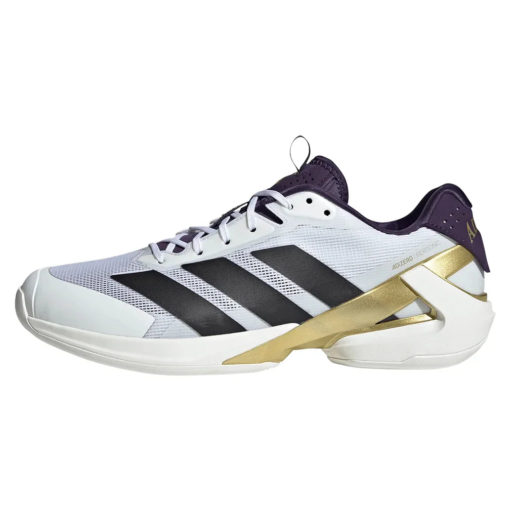 Men's adizero Ubersonic 5 Tennis Shoes Footwear White and Core Black