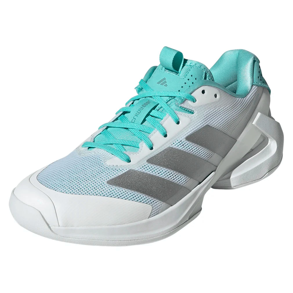 Women's adizero Ubersonic 5 Tennis Shoes Footwear White and Silver Metallic