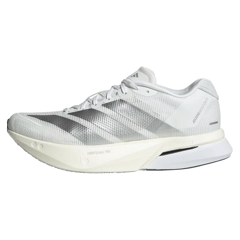 Women's Adizero Boston 13 Running Shoes Footwear White and Matte Silver