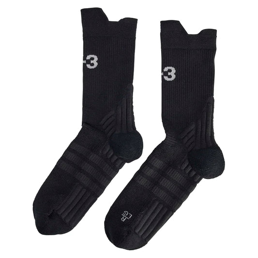 Y-3 Tennis Crew Socks Black and Orbit Grey