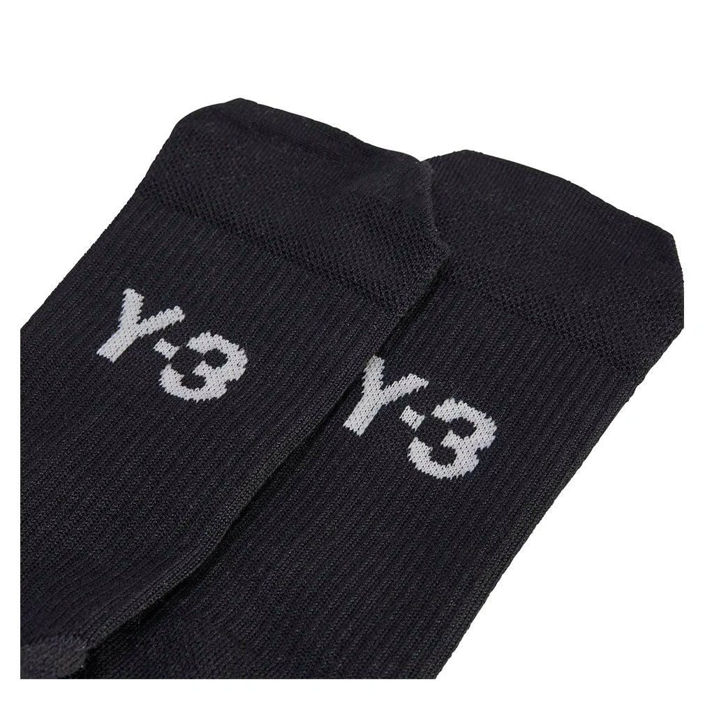 Y-3 Tennis Crew Socks Black and Orbit Grey