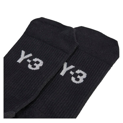Y-3 Tennis Crew Socks Black and Orbit Grey