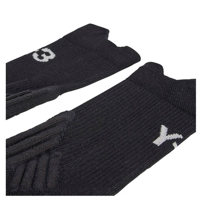 Y-3 Tennis Crew Socks Black and Orbit Grey