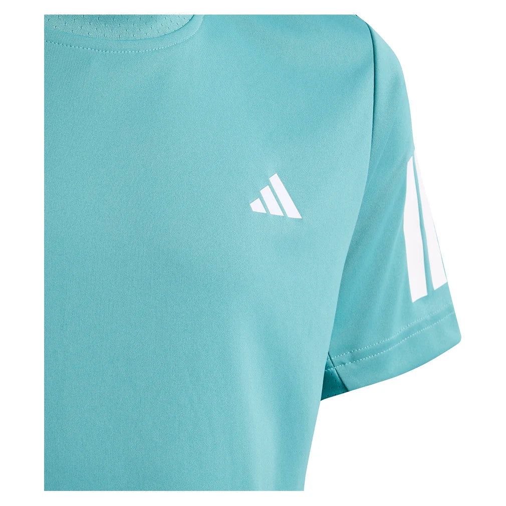 Boys' Club 3-Stripe Tennis Tee Powder Teal