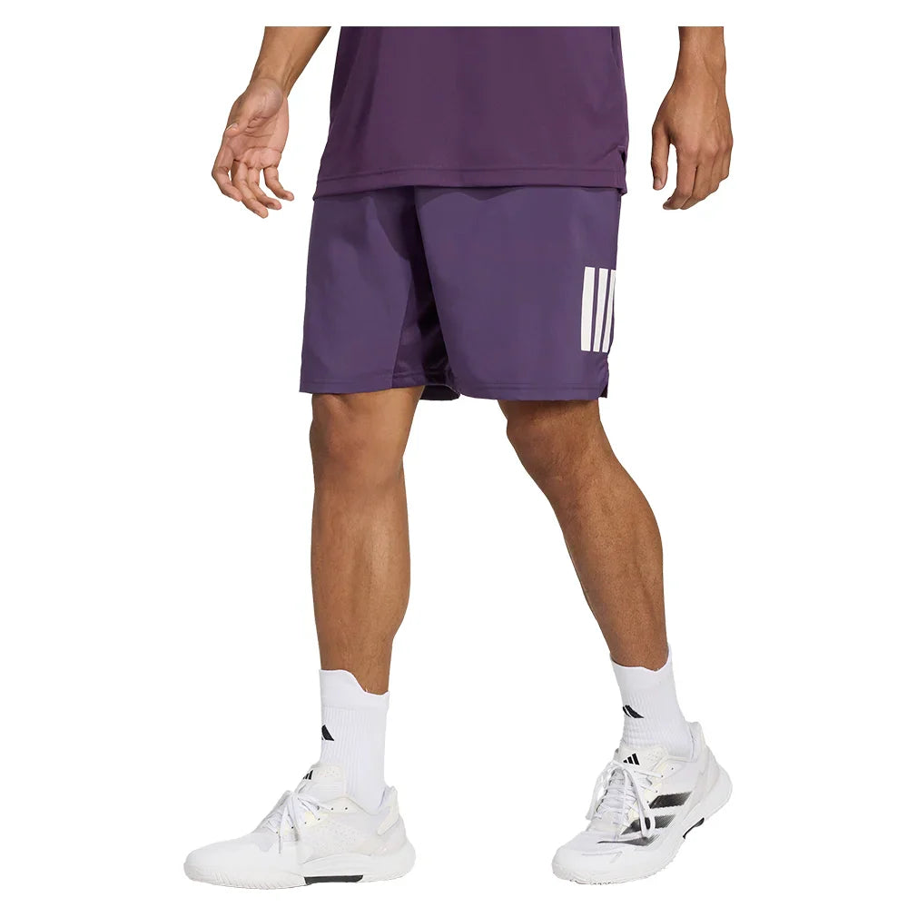 Men's Club 3 Stripes 9 Inch Tennis Short Aurora Plum