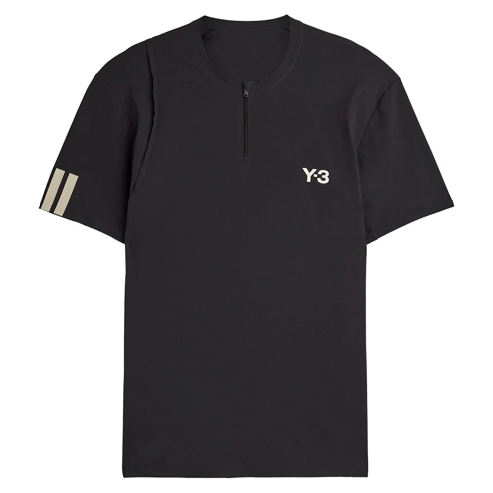 Men's Y-3 Zip Tennis Top Black