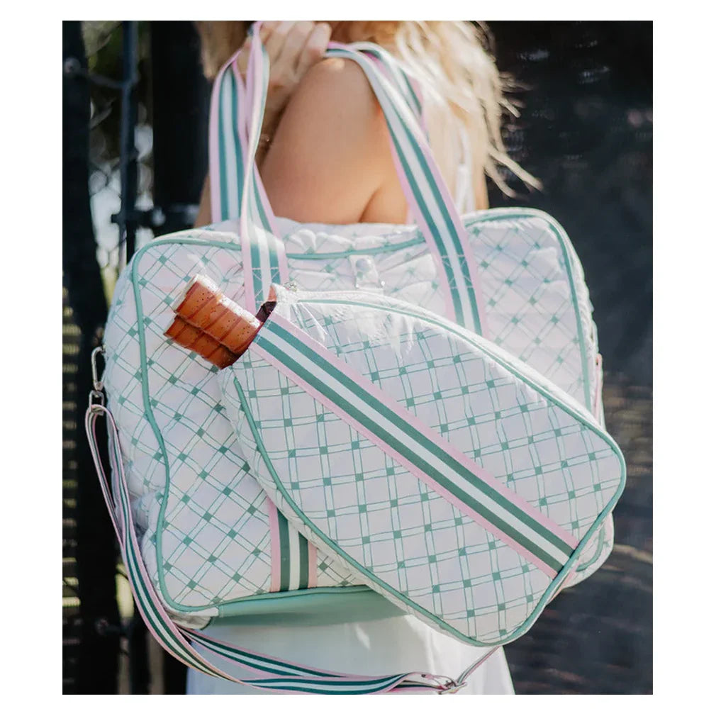 Pattern Pickleball Bag Light Pink and Green