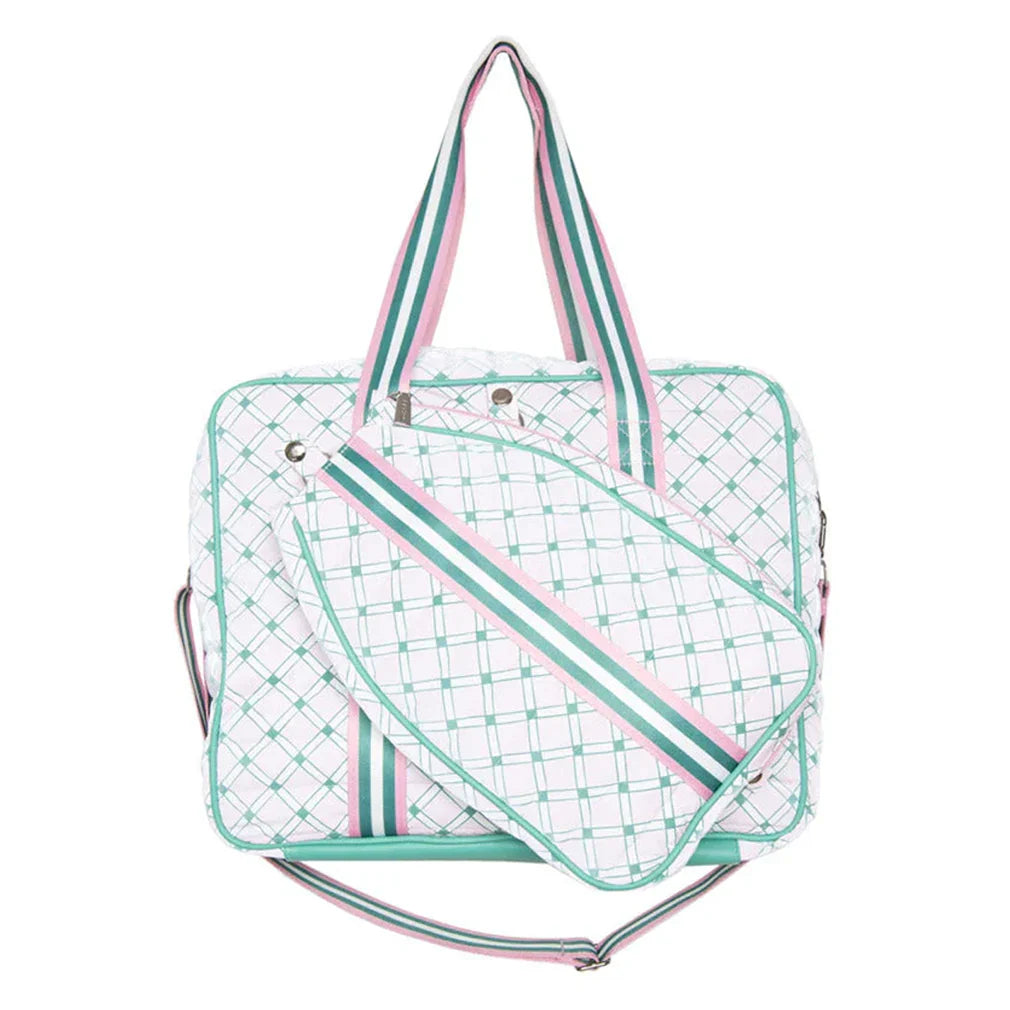 Pattern Pickleball Bag Light Pink and Green