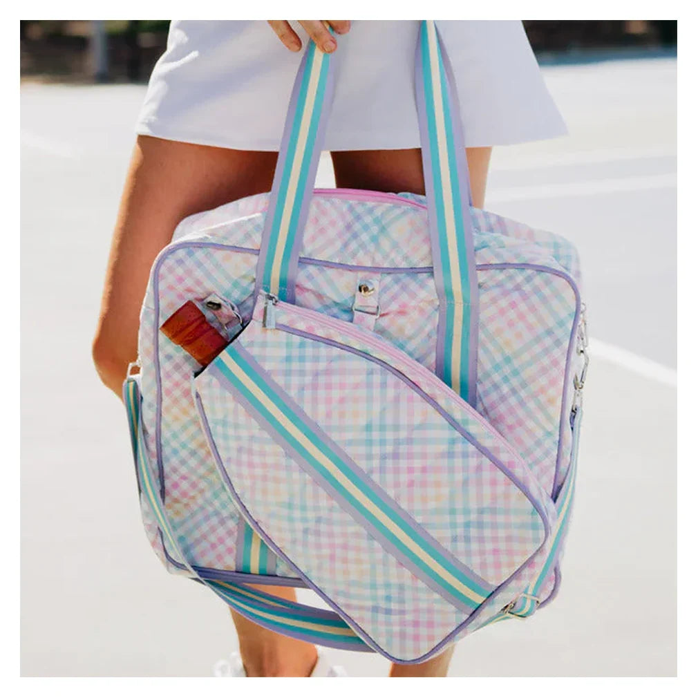 Gingham Pickleball Bag Rainbow
