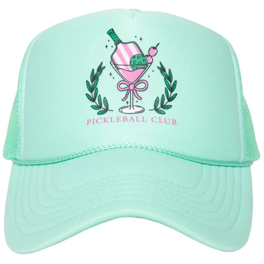 Pickleball Club Martini Foam Trucker Hat Seafoam