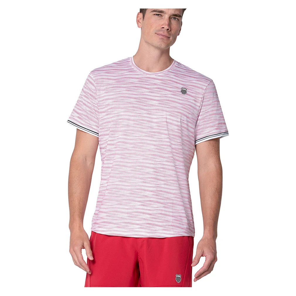 Men's Pressure Rising Short Sleeve Tennis Top Chili