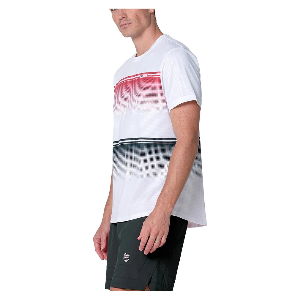 Men's Gradient Descent Short Sleeve Tennis Top White and Black