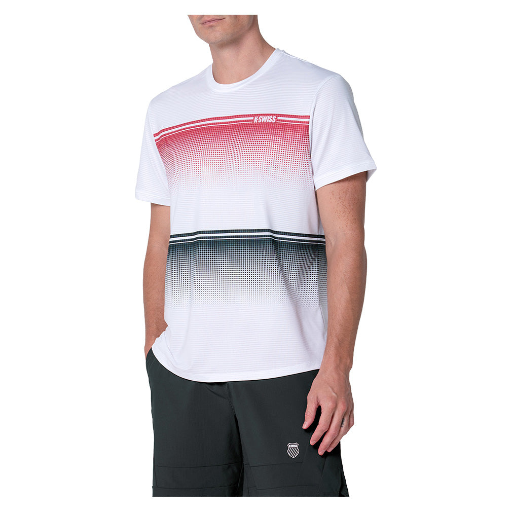 Men's Gradient Descent Short Sleeve Tennis Top White and Black