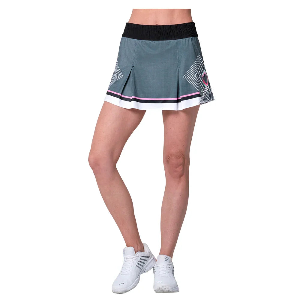 Women's Doubles 14 Inch Tennis Skort Black