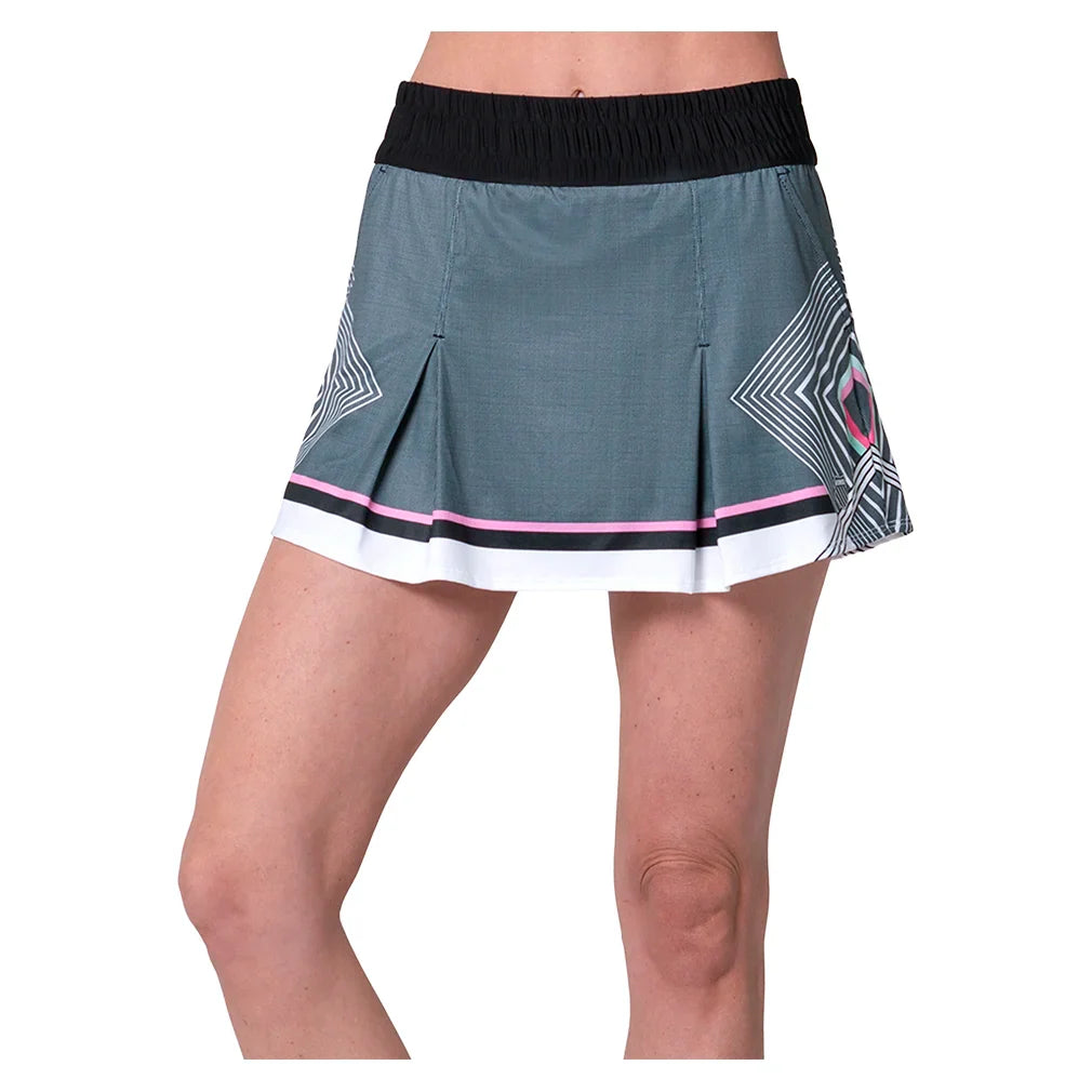 Women's Doubles 14 Inch Tennis Skort Black