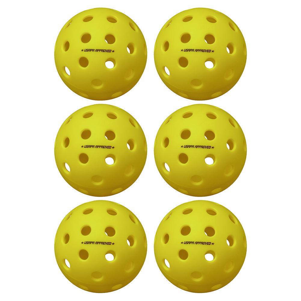 Pure 2 Outdoor Pickleballs Yellow 6-Pack