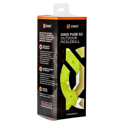 Fuse G2 Outdoor Pickleballs Neon 3-Pack