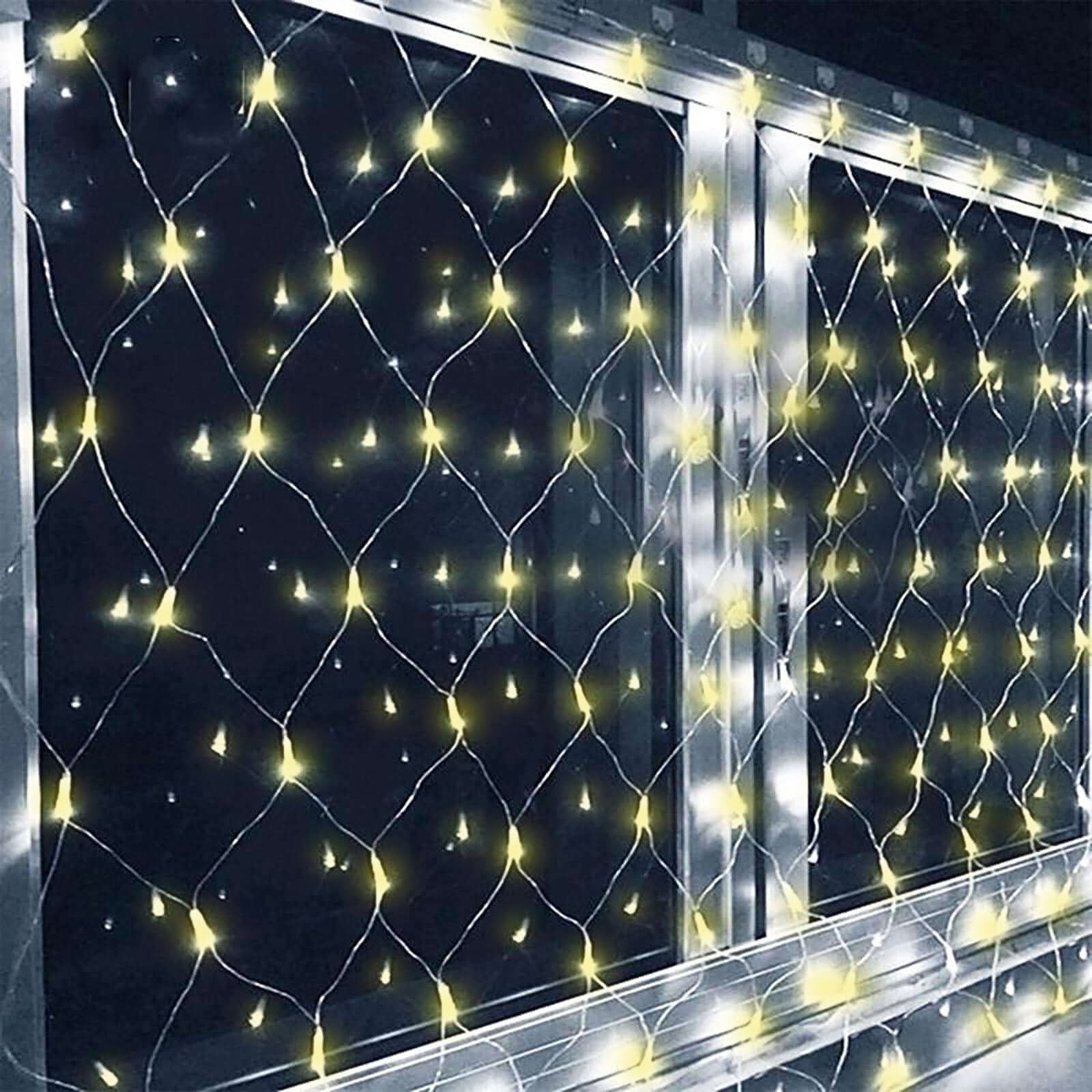 20ftx10ft Clear 600 LED Fish Net Lights, Fairy String Lights With 8 Modes