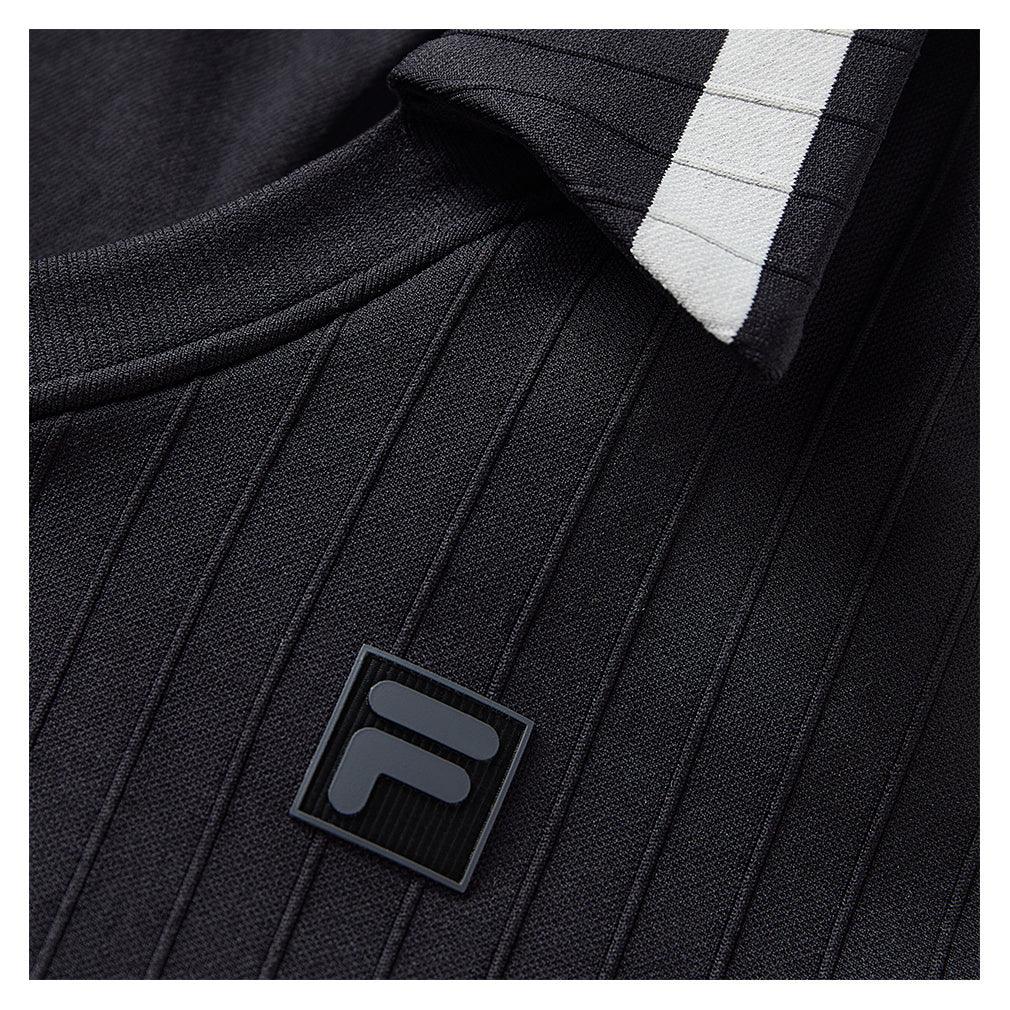 Womens Challenger Seamless Polo Tennis Tank Black and Gardenia