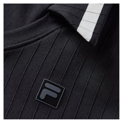 Womens Challenger Seamless Polo Tennis Tank Black and Gardenia