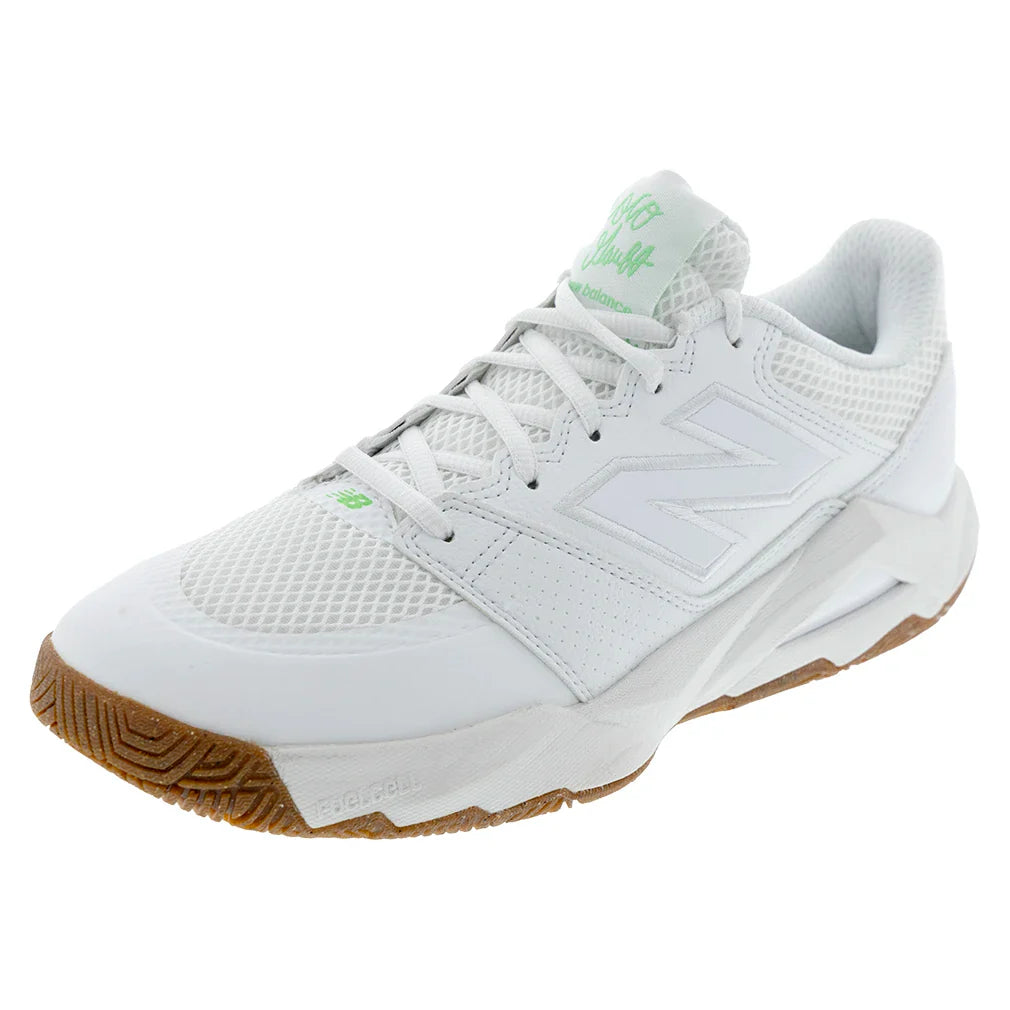 Men's FuelCell Delray D Width Tennis Shoes White and Green Apple