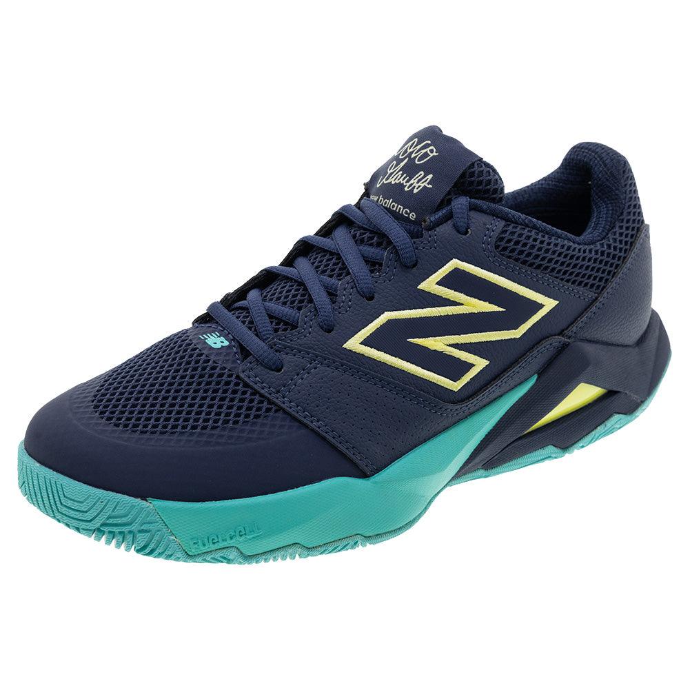 Men's FuelCell Delray D Width Tennis Shoes Navy and Parchment