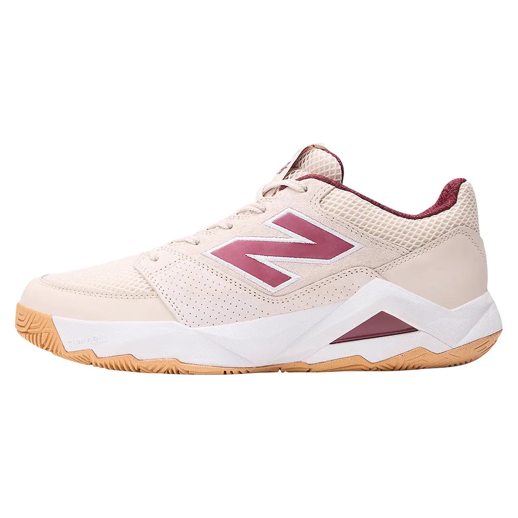 Men's Delray D Width Tennis Shoes Bisque and Monarch Burgundy