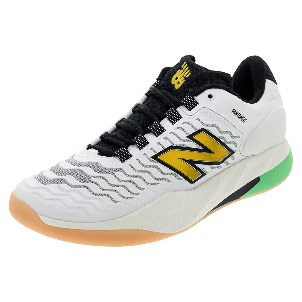 Men's Fresh Foam X CT-Rally v2 2E Width Tennis Shoes White and Metallic Gold