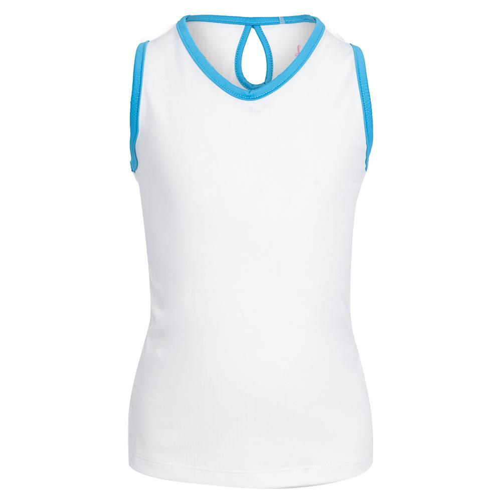 Girl's Keyhole Back Tennis Tank White