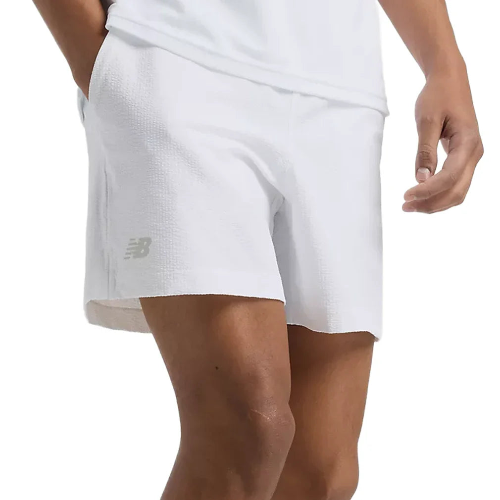 Men's Tournament Seersucker Tennis Short White