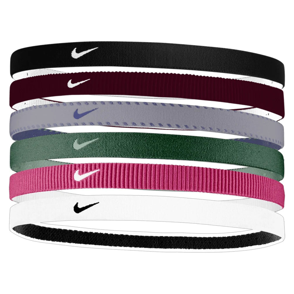 Unisex Flex Classic Headbands 6 Pack Black and Burgundy Crush