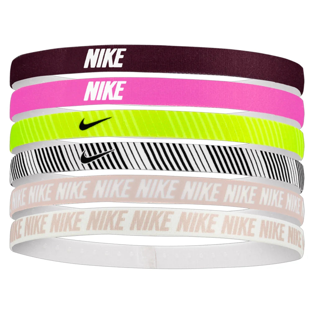 Unisex Flex Classic Printed Headbands 6 Pack Burgundy Crush and Silt Red