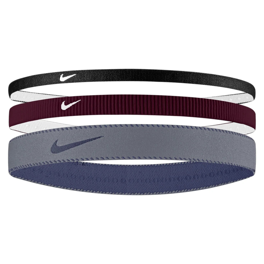 Unisex Flex Classic Mixed Width Headbands 3 Pack Burgundy Crush and World Indigo