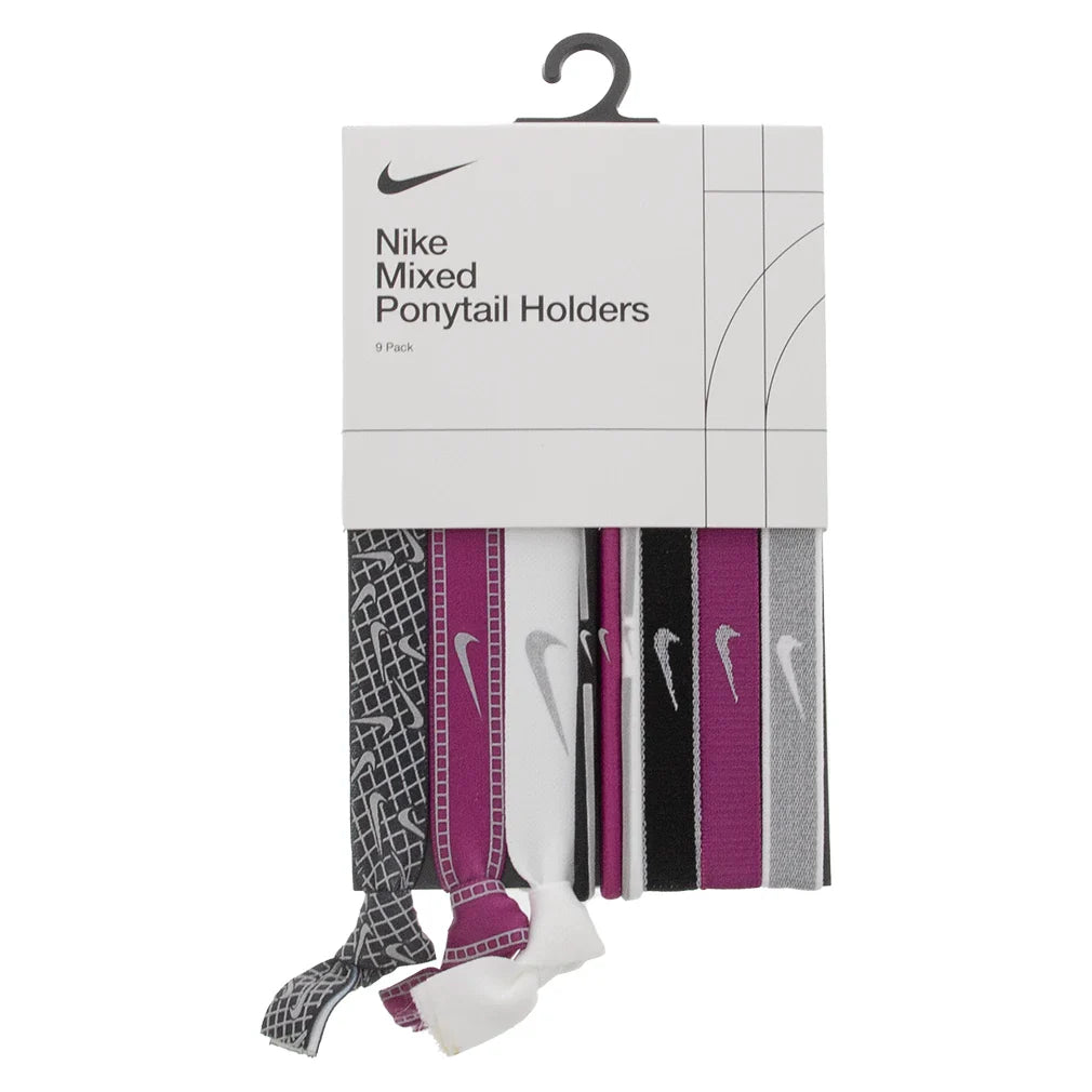 Unisex Mixed Hairbands Reflective Graphic 9 Pack White and Hot Fuchsia