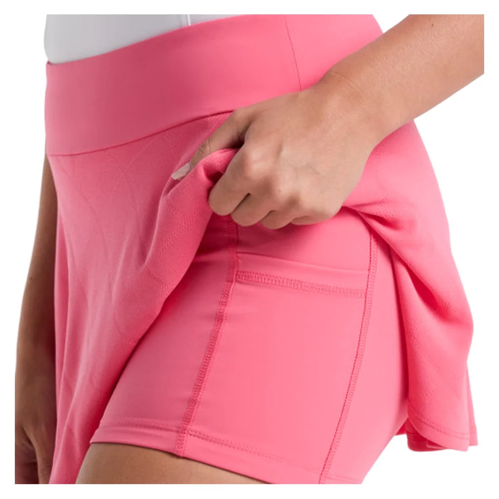 Women's 13 Inch Grid Jacquard Tennis Skort Camellia Rose