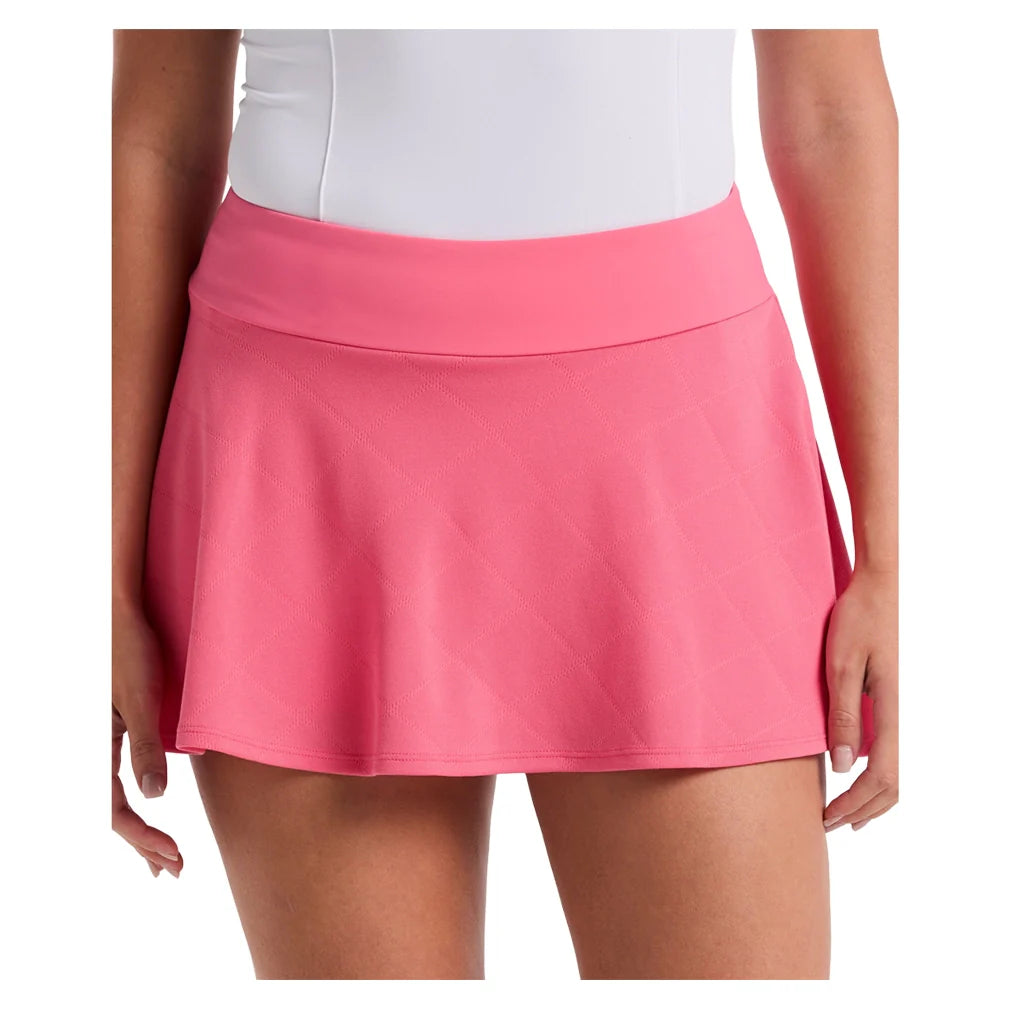 Women's 13 Inch Grid Jacquard Tennis Skort Camellia Rose
