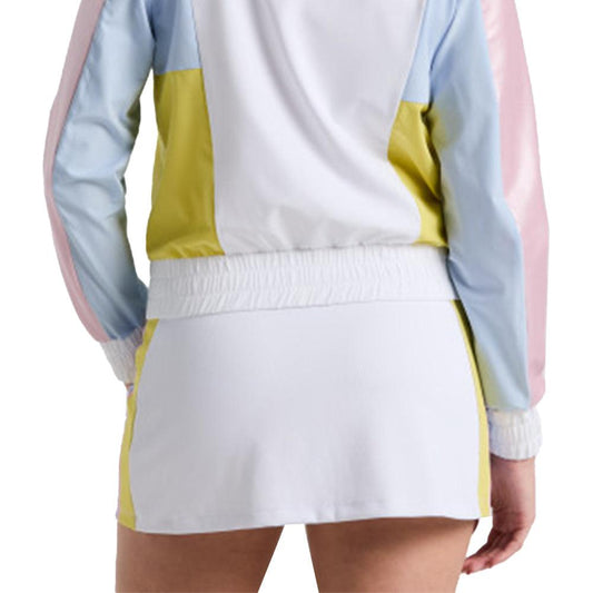 Women's Side Striped Ribbed Tennis Skort Bright White